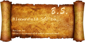 Bienenfeld Sába névjegykártya